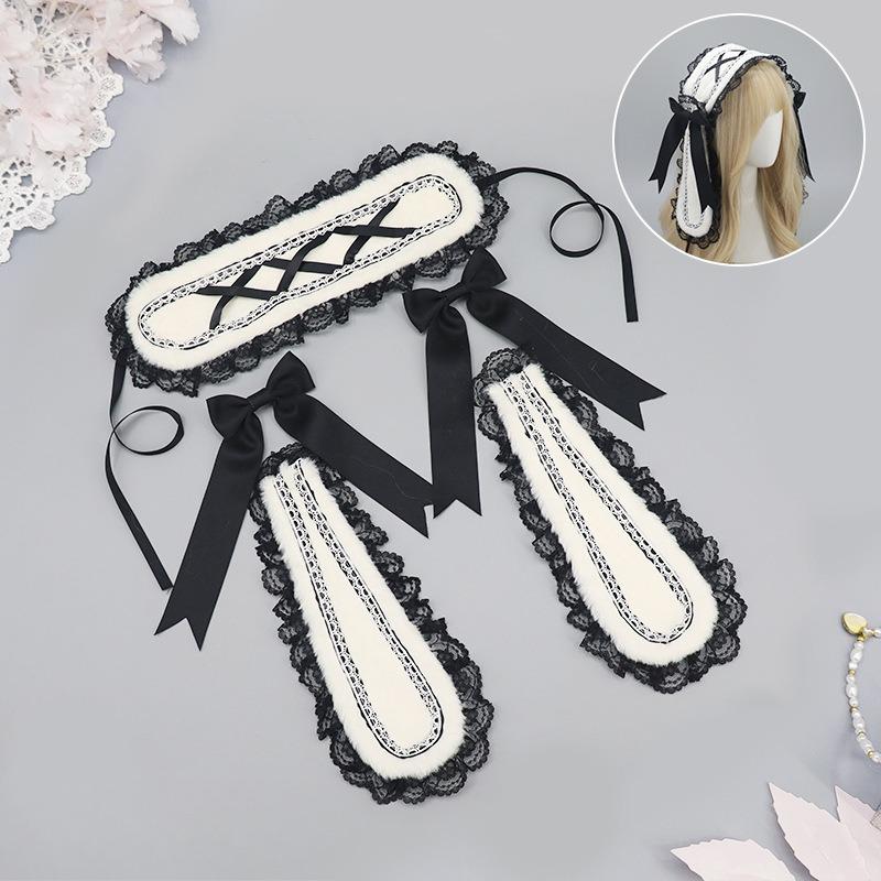 Lolita Rabbit Ear Headbands with Bowknot: Adorable and Sweet Rabbit - Themed Hair Accessories for Lolita Lovers