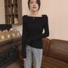 2024 Autumn One-Shoulder Slim Lapel Sweater – High-End Niche Design for Trendy Look