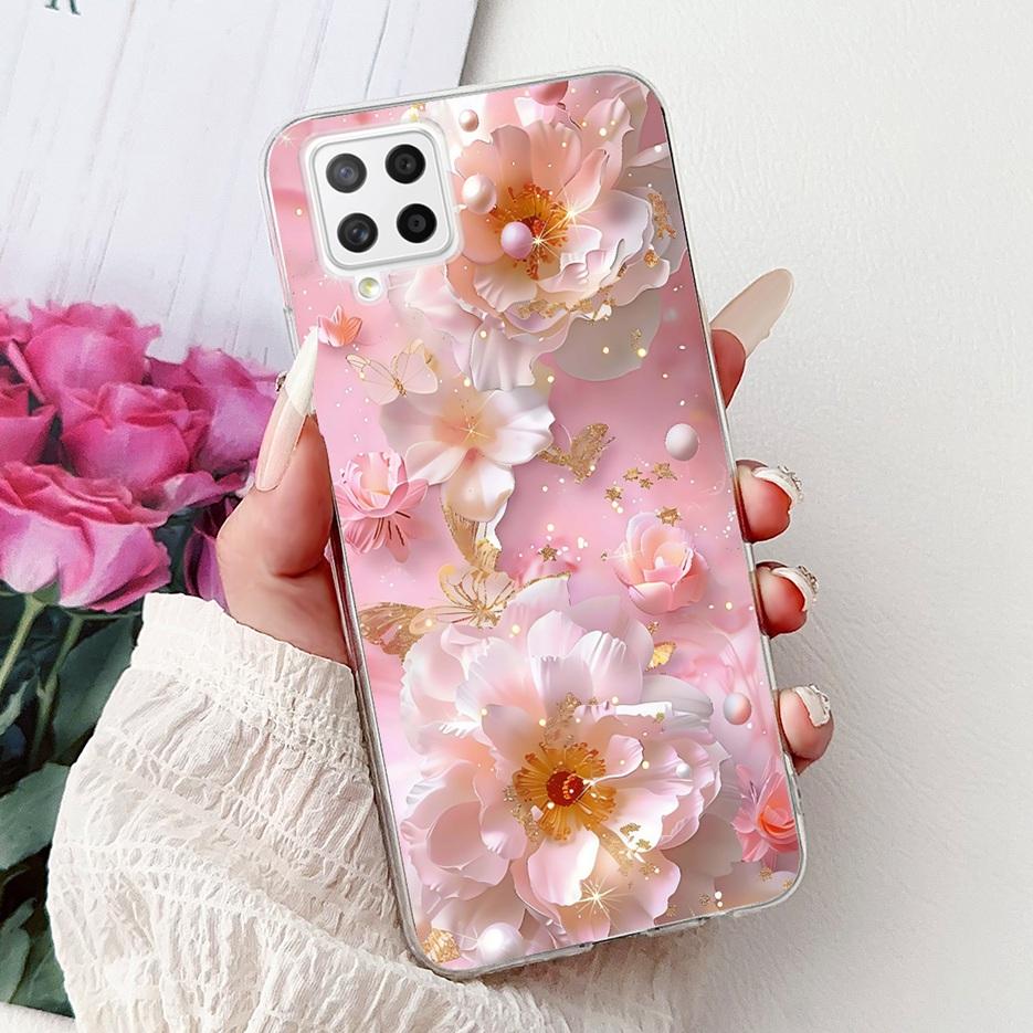 For Samsung Galaxy A22 4G Case Coloful Flowers Painted Cover Soft Slim Phone Case For Samsung A22 A 22 Galaxy A42 5G Fundas Bags