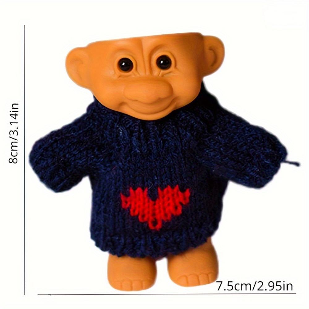 Set Rossetti Bambola Troll Personalità Cool e Creativa Fulmine Retro Piccolo Giocattolo Indossando Maglione Carino
