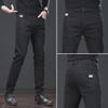 Men's Black Elastic Jeans - Comfortable, Stylish, Straight-Leg Pants for Autumn and Winter.