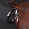 Vintage Alloy Cross Men's Braided Leather Bracelet Handwoven Cowhide Wristband Fashion Creative Jewelry Adjustable Size