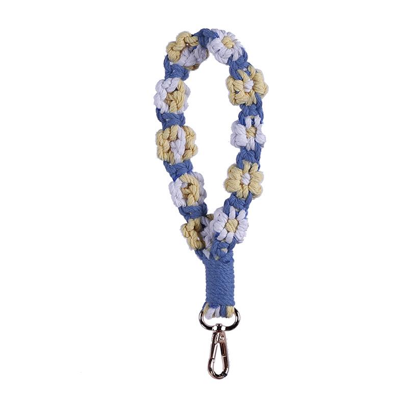 Bohemian Small Daisy Flower Keychain Hand-woven Wrist Rope European and American Bag Pendant