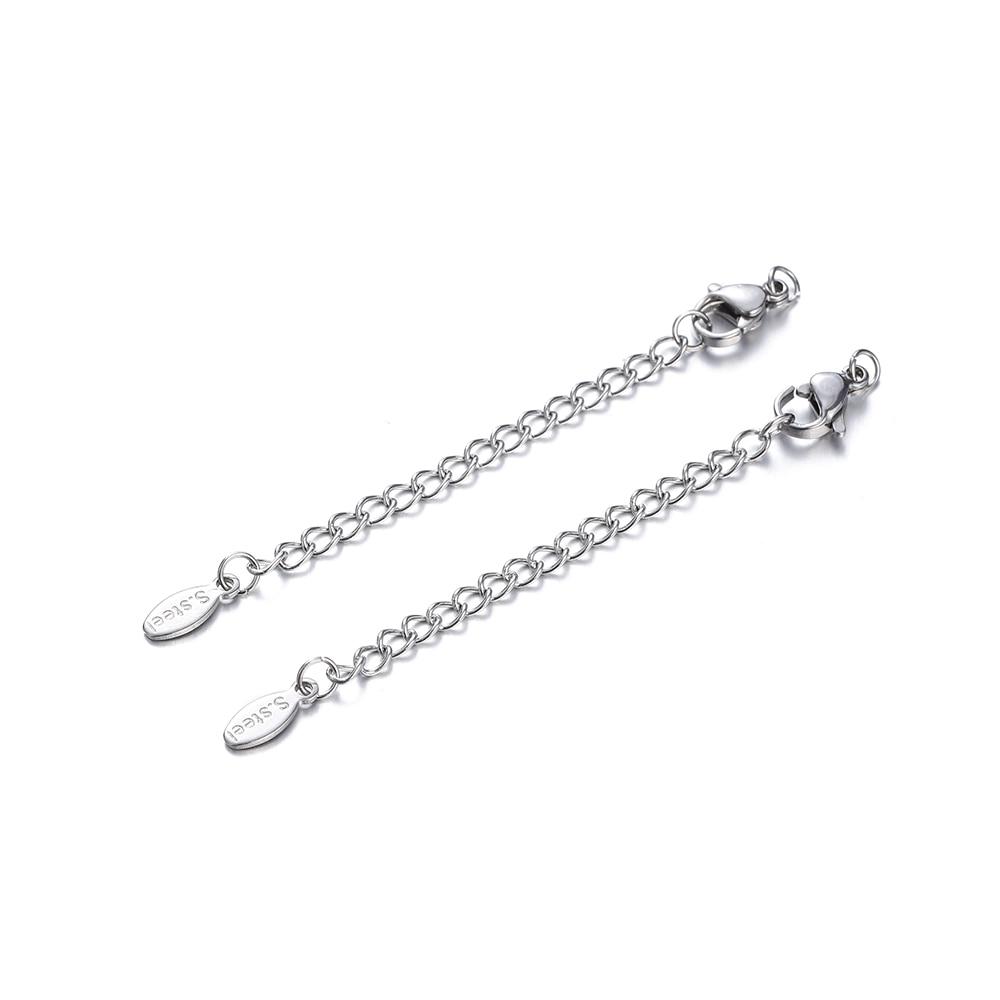 

10 шт., удлинительные цепи из нержавеющей стали с застежками-караками, соединительное звено, ожерелье, изготовление хвоста, аксессуары для браслета «сделай сам», поставки