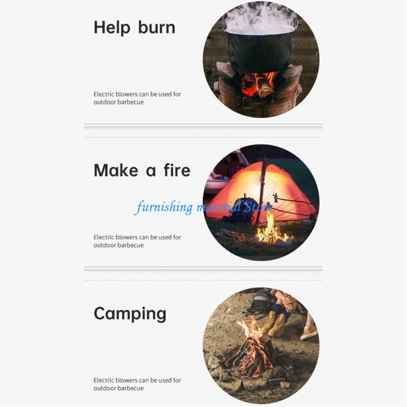 Y5GD Electric Blower BBQ Fan 9733 97x97x33mm 12V 2A 5100RPM Large Air for Camping Cooking Grill Stove with Air Duct Tube