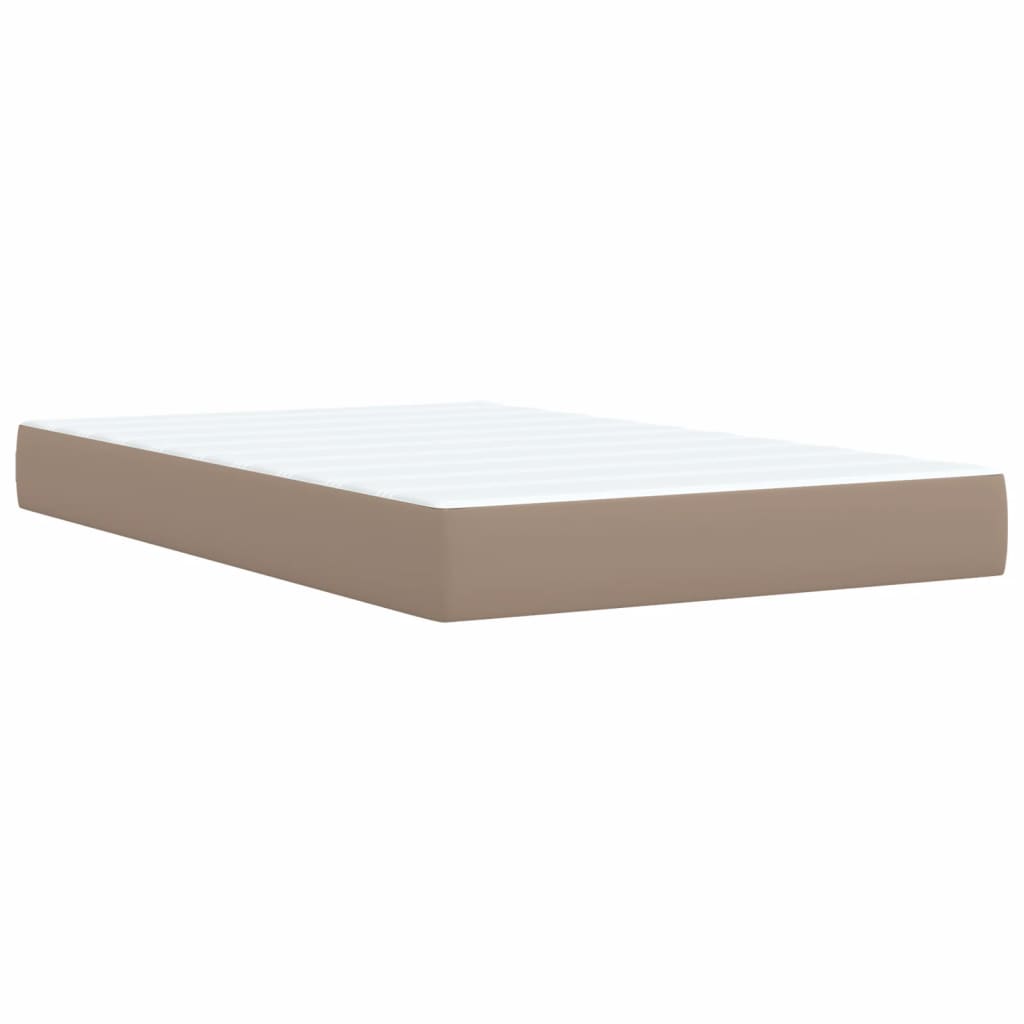 Box Spring Bed Mattress Cappuccino Brown 120 X 190 Cm Artificial Leather