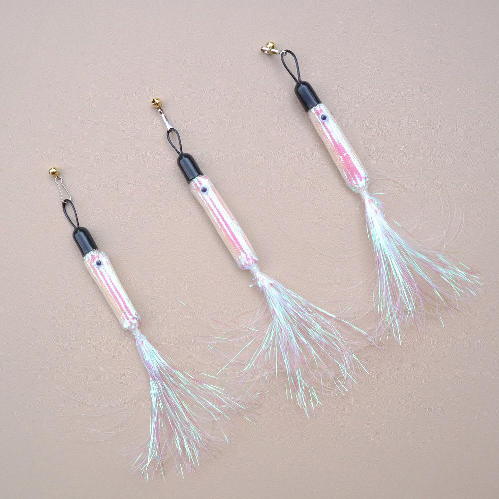 

3pcs Tassel Replacement Head for Simulated Small Silver Fish Cat Teaser Pet Toy Supplies