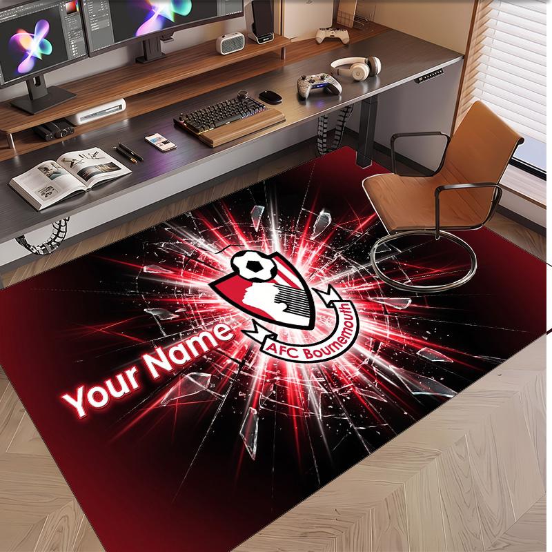 Personalized Crystal Velvet Carpet Bournemouth Football Pattern Non Slip Floor Rug