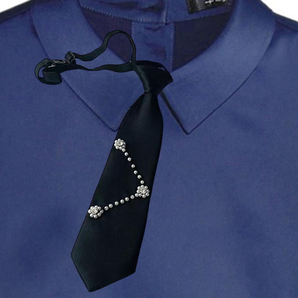 Uniform Black Ties For Janpanese JK Uniform Cosplay Accessory Neckwear jk seifuku Cute Anime Necktie with Pearls