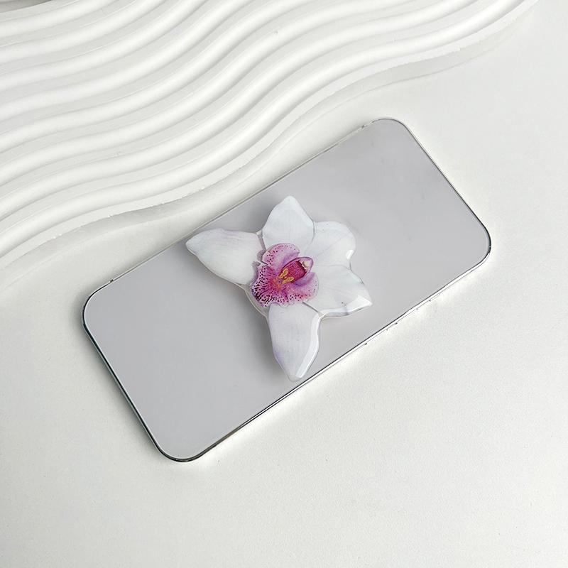 Orchid Flower Shaped Phone Support Ring Expandable Phone Holder Desktop Cell Phone Grip Lazy Bracket