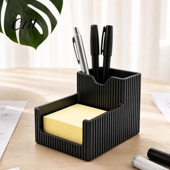 Soft Decoration Gift 3D Printed Pen Holder, 2-in-1 Stand & Sticky Desktop Notepads Multifunctional Organizer for Home Office Study Niche Art