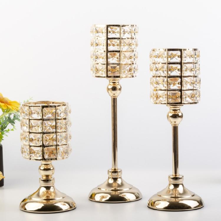 Crystal Candle Holder for Table Centerpieces Wedding Candle Stand Christmas Gift