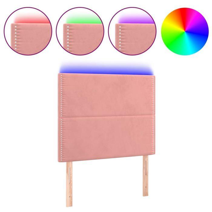 VidaXL Tête de Lit à LED Meuble de Chambre à Coucher Accessoire de Lit Simple Tête de Cadre de Lit Intérieur Rose 3122331