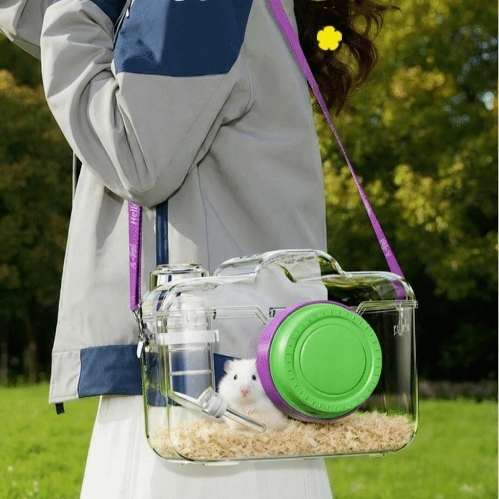Gabbia Trasparente per Uscita Animali Domestici Borsa Trasportino Ventilata per Criceti Borsa per Trasferimento Animali Domestici Uscita di Primavera
