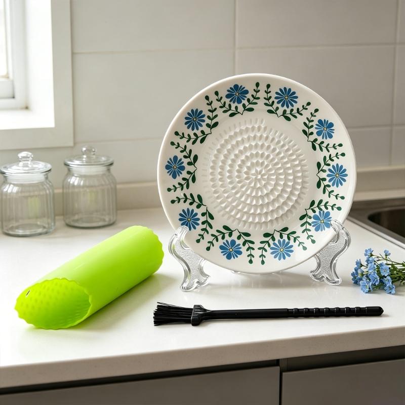 Efficient Ceramic Garlic And Fruit Grater With Embossing Design Gingers Grinder Plate For Home Cooking And Camping Trip