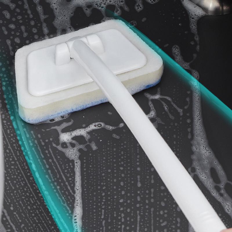 Multifunktionale Badezimmer-Wandbürste mit langem Griff, abnehmbare Haushaltsboden-Badewannenbürste, Keramikfliesen-Schwamm-Reinigungsbürste