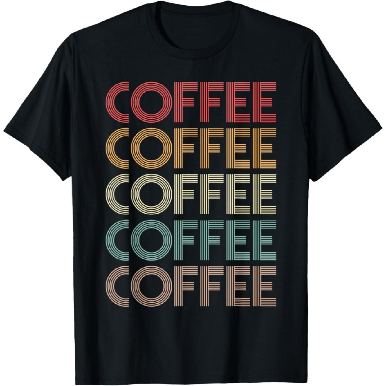 

Vintage Coffee Lover Retro Drinking Coffee T-Shirt XXXXXL чорний