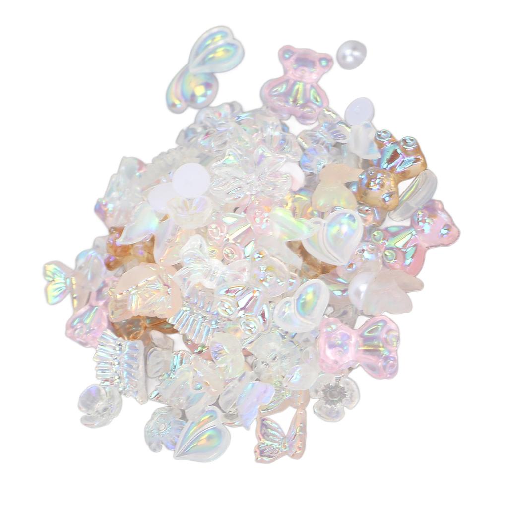 Nail Art Decoration Cute Shiny Delicate Bow Bear Shaped Nail Ornament Accessories for Home Nail Salon