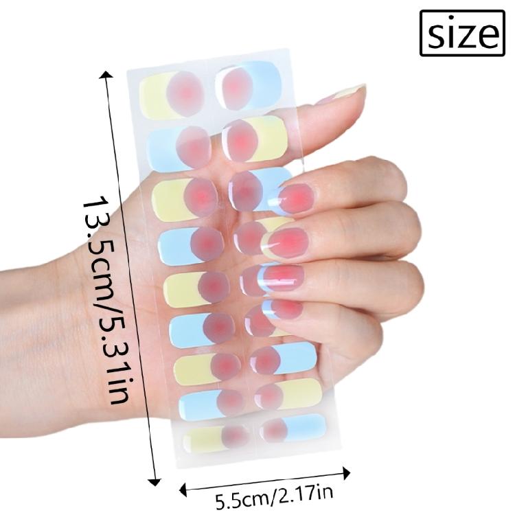 French Style Nails Art Stickers Nails Polish Wraps Semi Cured Gel Nail Strips