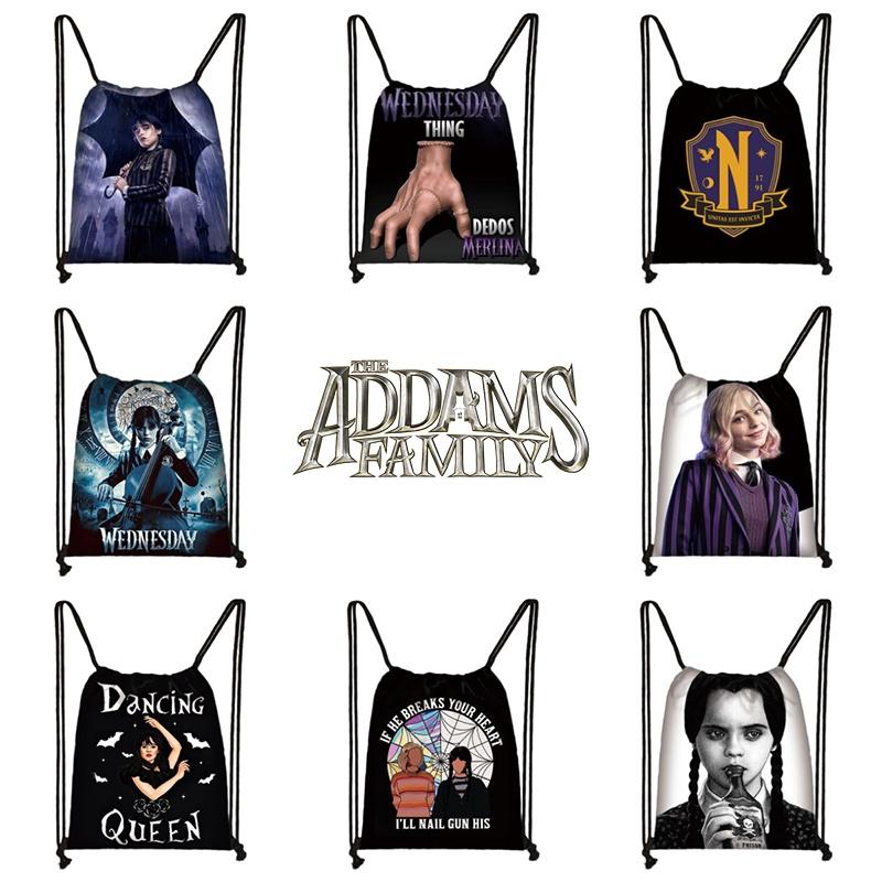 Mittwoch Die Addams Family Turnbeutel mit großer Kapazität Schultasche Reisetasche Kinder