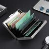 Porte-cartes de crédit en aluminium bloquant les RFID pour homme Portefeuille métallique Fin Étui pour cartes Pop-up Boîte pour cartes d'identité professionnelle Portefeuille de poche minimaliste