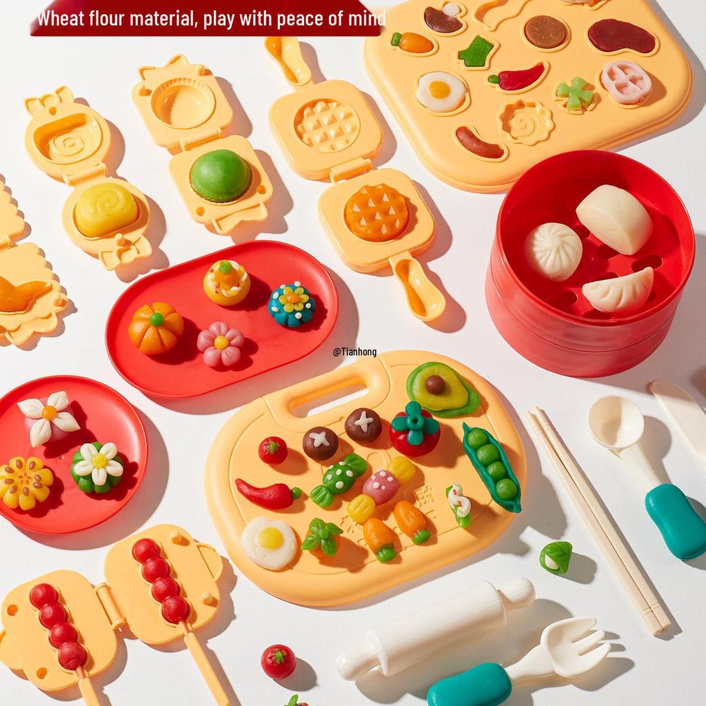 Food-Grade Playdough Kit: Kids' Handmade Modeling Clay & Molds