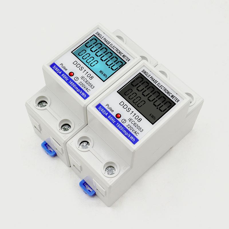 DDS1108 Single-phase DIN-rail Smart Electric Energy Meter - Multifunctional Household Watt-hour Meter