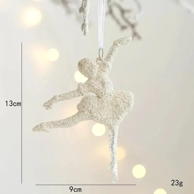 12x11CM 1 Stück Weihnachtsbaum Anhänger Weihnachtsdekoration Glitzer Stern Elch Engel Weihnachtsgeschenk für Heimparty 2025 Neues Jahr Navidad
