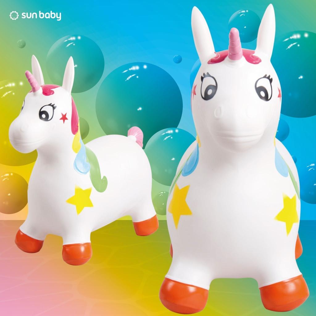 Children's jumping jack with pump White Unicorn