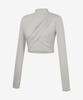 GRANDE LINE High Neck Shirred Cross Long Sleeve_8 Colors