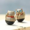 Wood Tumbler Ornaments Wooden Cat Pet Carvings Home Decoration Decompression Toys Birthday Gifts Wood Statue Cat Sculpture Decor