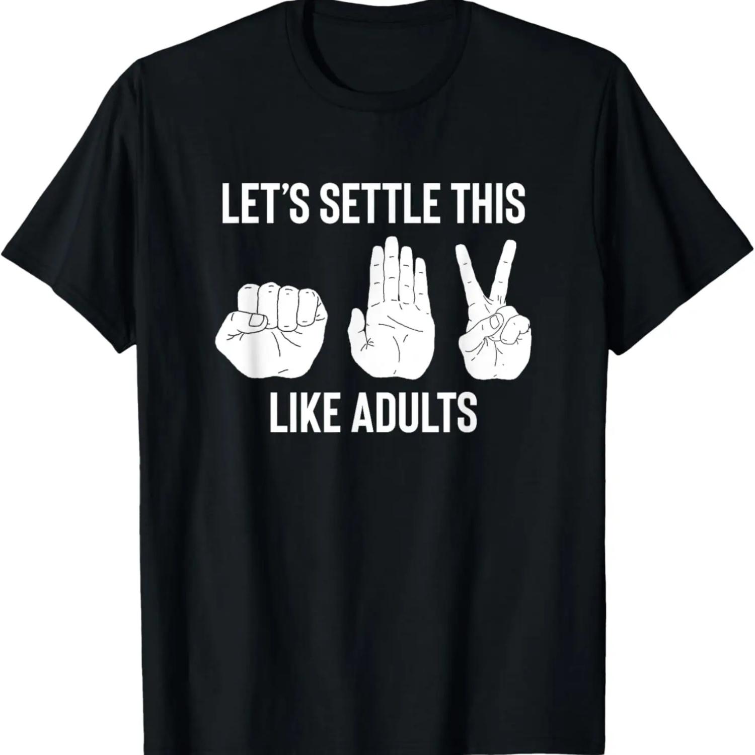 

Let s Settle This Like Adults Funny Rock Paper Scissor T-Shirt S чёрный