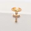 Full Diamond Paved Cross Shape Unisex Couple Stud Earrings Hip Hop Jewelry