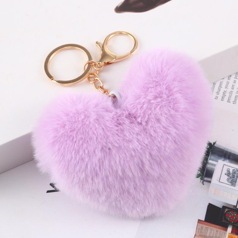 

Cute Fluffy Heart Fur Keychain Soft Plush Leopard Print Pendants Kawaii Bag Car Charm Stuffed Toy Valentine S Day Gifts A11