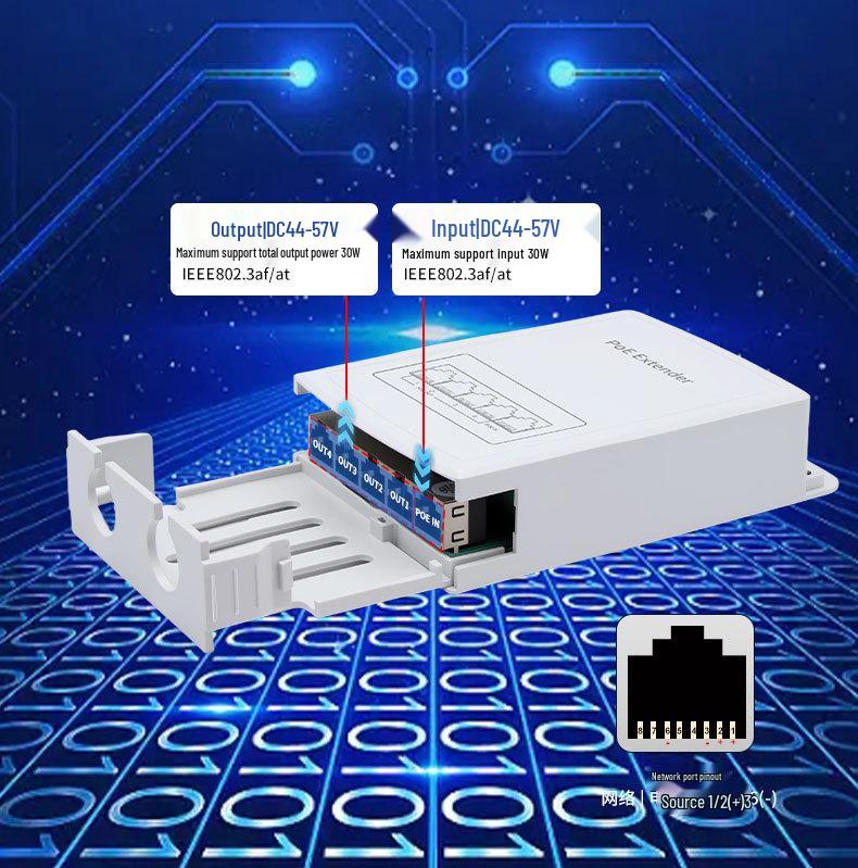 Standard Waterproof 1-to-4 PoE Repeater Camera AP Extender