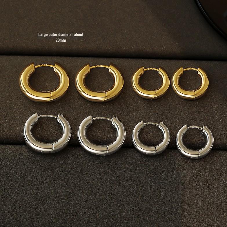 Cercei rotunzi simpli, ușori, de lux, francezi, versatili, 2024, pentru femei