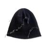 NOUGHT Wave Hand Stitch Detail Beanie / Black