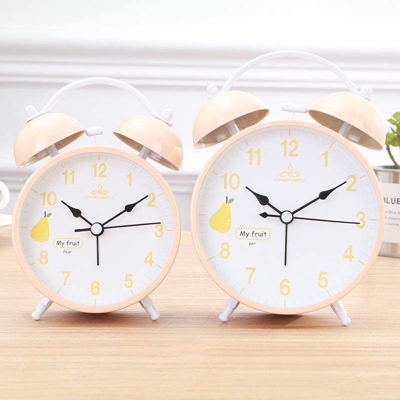 Big Ringtone Ai Shida Mute Scanning Ring Clock Creative Simple Metal Double Ring Clock