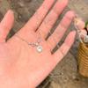 High-end Rhinestone & Zircon Square Necklace: S925 Sterling Silver, Elegant Design, Women's Clavicle Chain