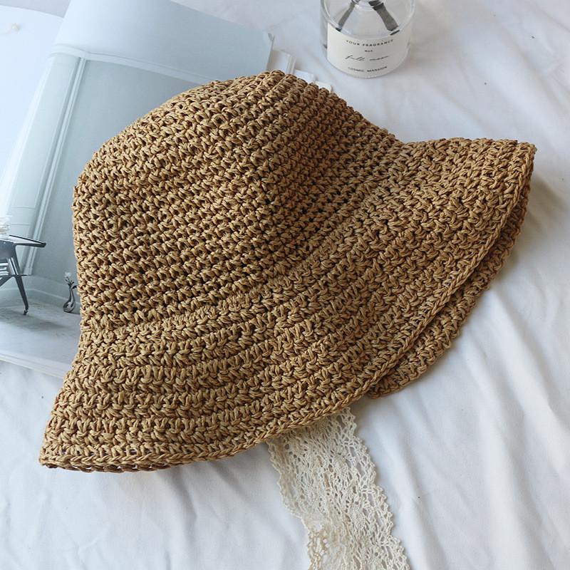 

Summer Straw Hat With Wide Brim And Lace Tie For Sun Protection Beach Fashion хаки