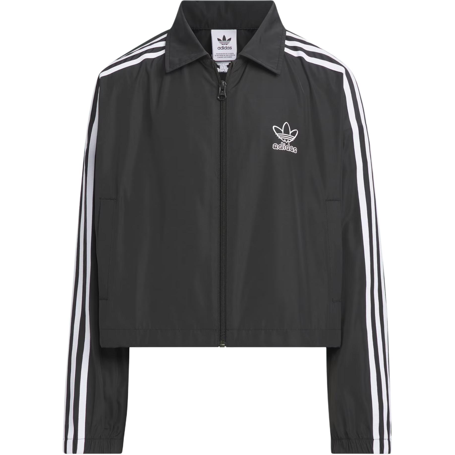 Adidas Originals Jackets & Coats Adicolor Woven Crop Jacket Classic Black Kids  JD8134 140