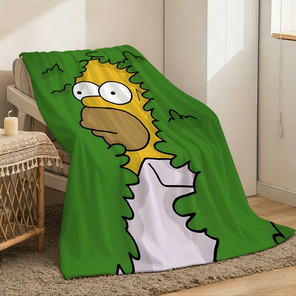 The Simpsons Throw Lightweight 240g Flannel Blanket Soft Skin-friendly for Summer Cooling