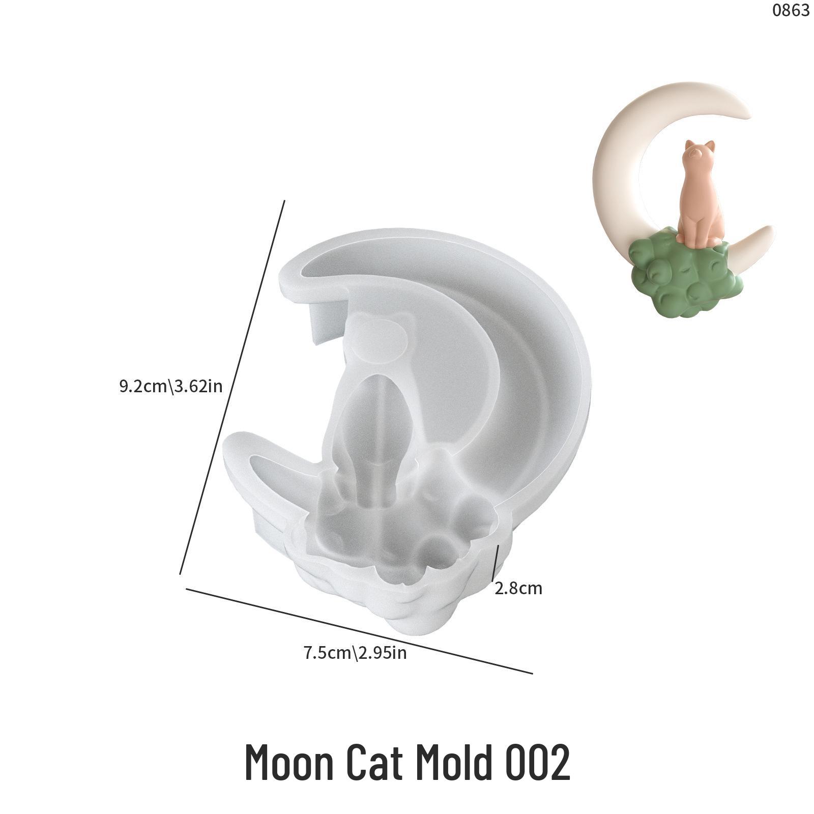 Starry Sky Cat & Moon Silicone Mold for DIY Ornaments