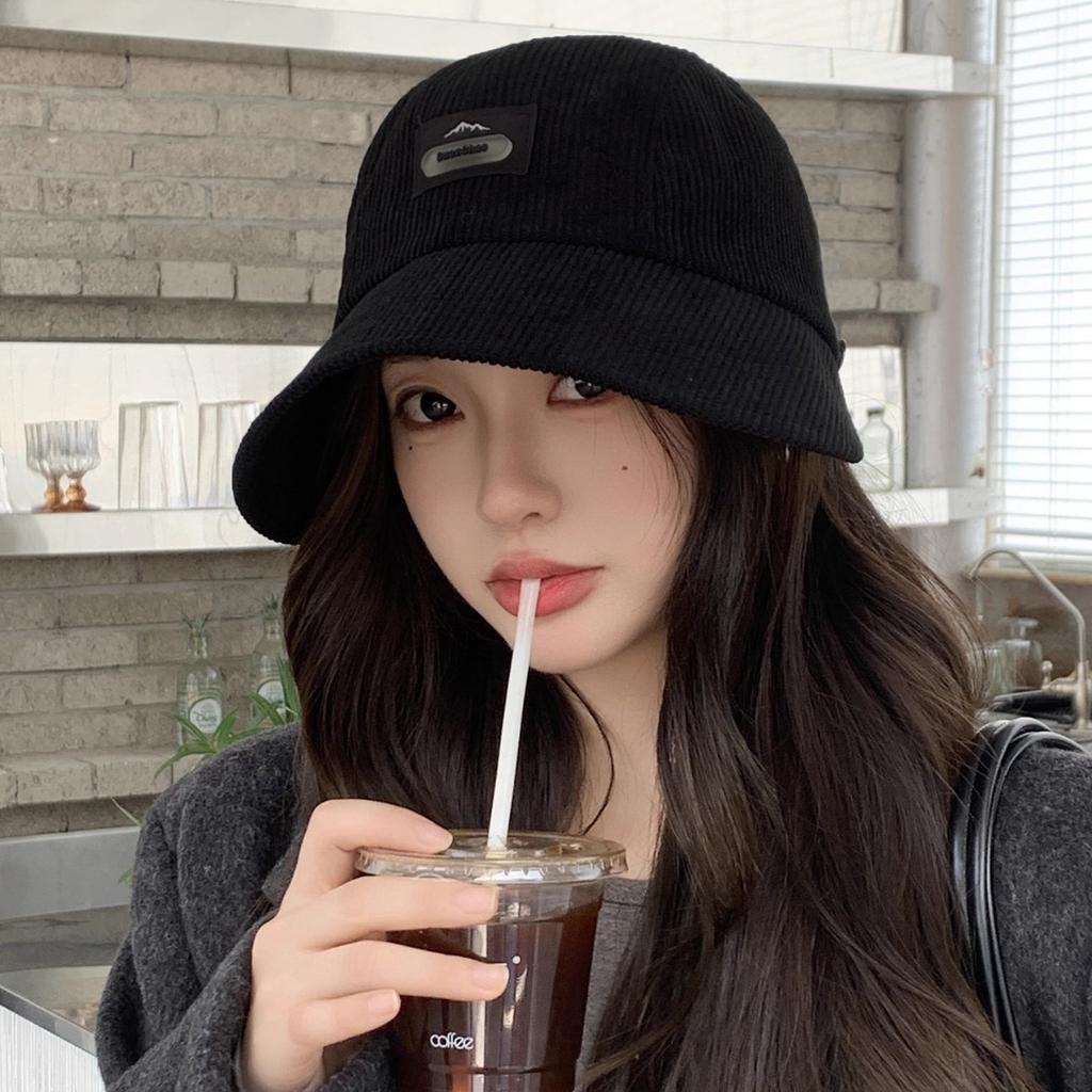 Corduroy peaked cap children autumn and winter simple warm versatile baseball cap anti-ultraviolet shade fisherman