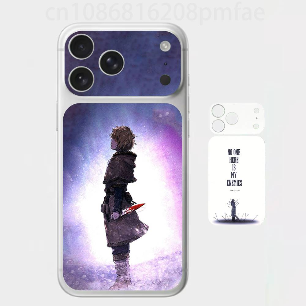 

Наклейка на заднюю панель iPhone 17/Pro/Pro Max, 3D-стикер с изображением персонажей Vinland Saga iPhone17pro