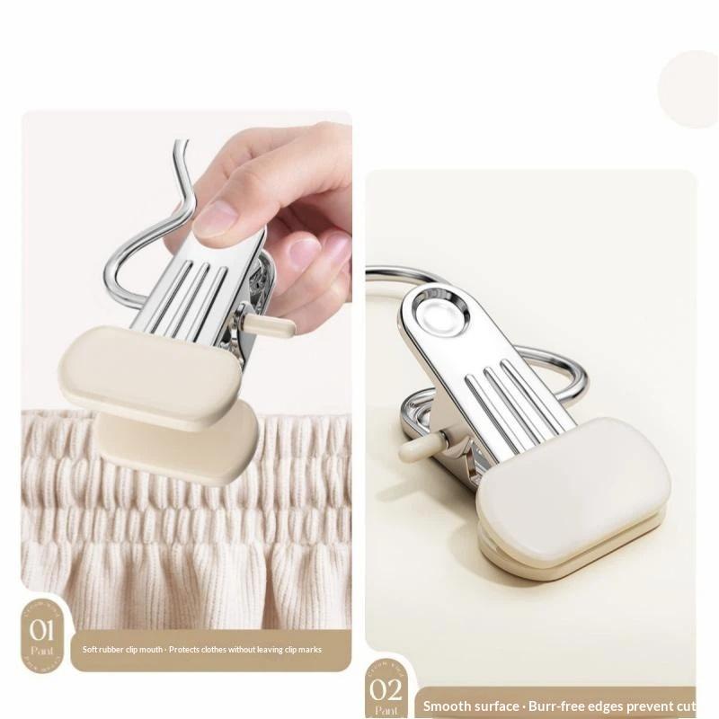 10 Pcks Multifunctional Clothes Pegs Clip Laundry Tongs Pants Hanger Dirty Laundry Basket Traceless Hat Hook Clothespin Storage
