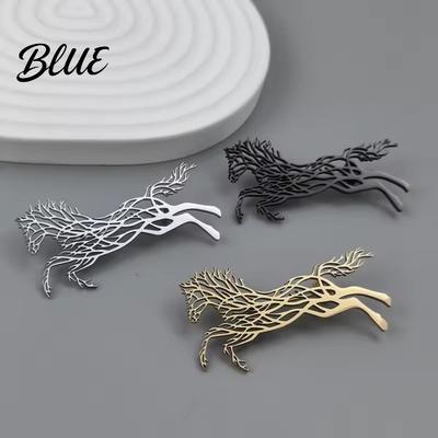 Versatile Horse Design Brooch Galloping Stainless Steel Hollow Pin Jewelry
