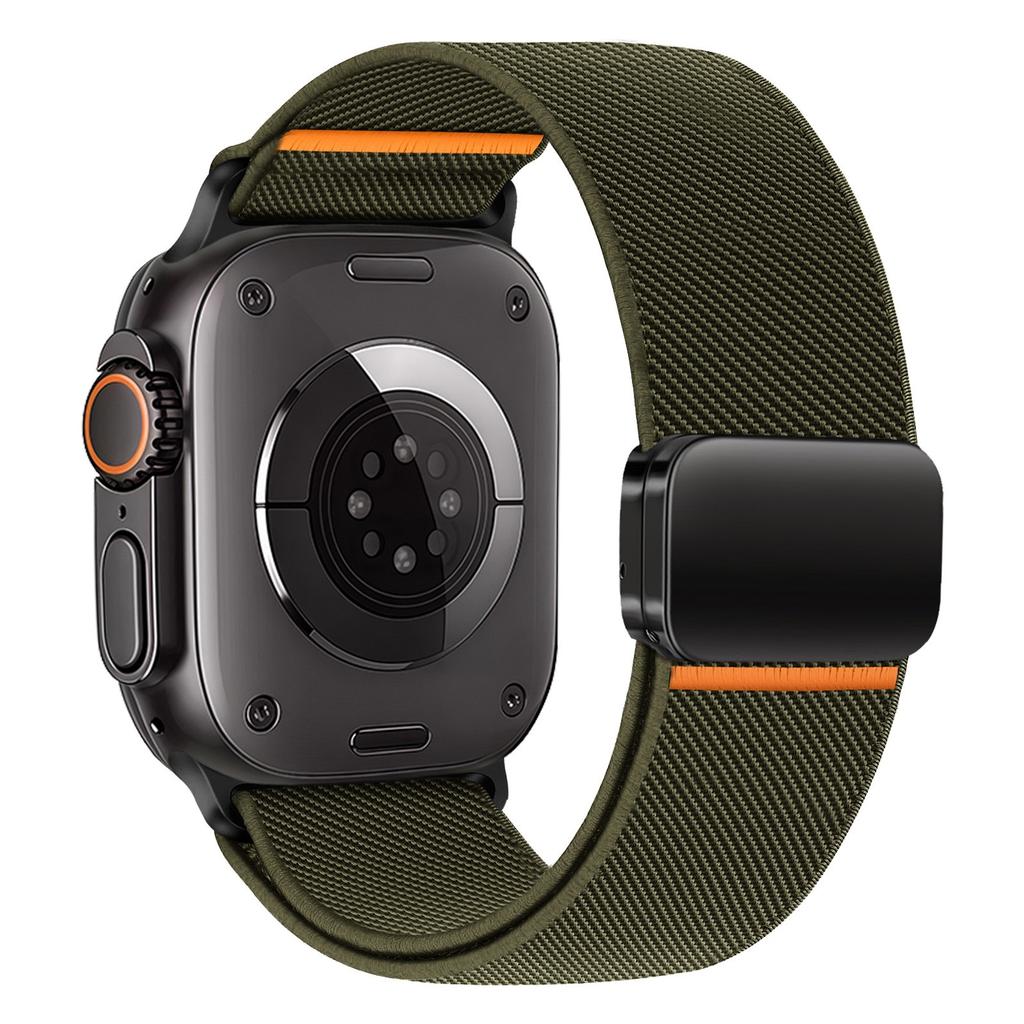 Nylon Loop Strap For Apple Watch Ultra 3/2/1 49mm 11 10 46mm 42mm Magnetic Bracelet iWatch 9 8 7 6 5 4 SE 45mm 44mm 41/40mm Band