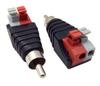 Haokiang Lautsprecher Phono Cinch Stecker auf 2 Schraubklemmenleiste Audio Video Federdruck Typ Balun Anschlussadapter (2er-Pack)