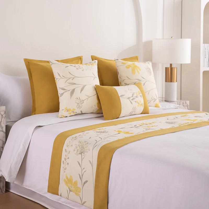 

Жаккардовая дорожка для кровати, наволочка, шарф, сплошной мягкий роскошный защитный чехол для постельного белья, спальни, гостевой комнаты, отеля, свадебного номера, декор 30x50cm pillowcase